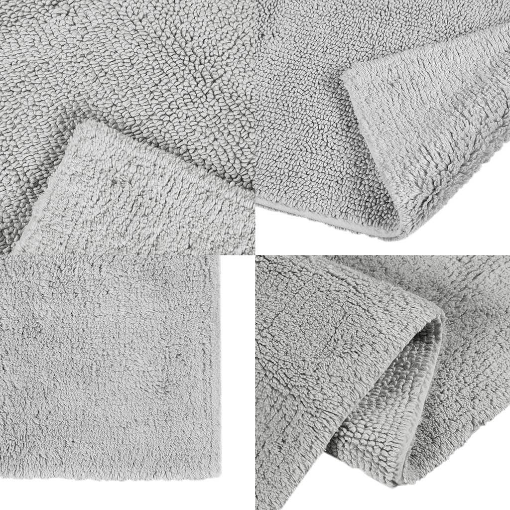 Luxury Feather Touch Reversible Bath Rug, Grey Olliix