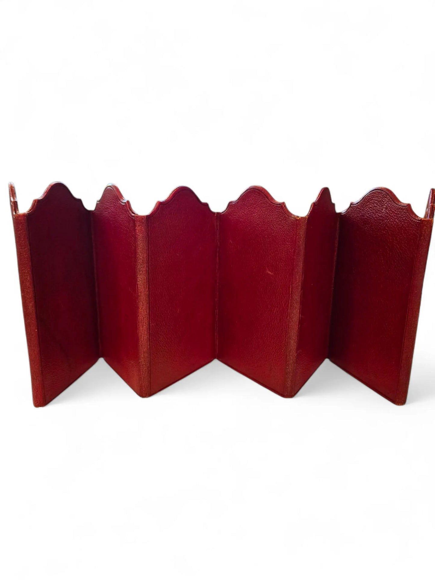 19th C. Miniature leather tooled folding frame Home Crush