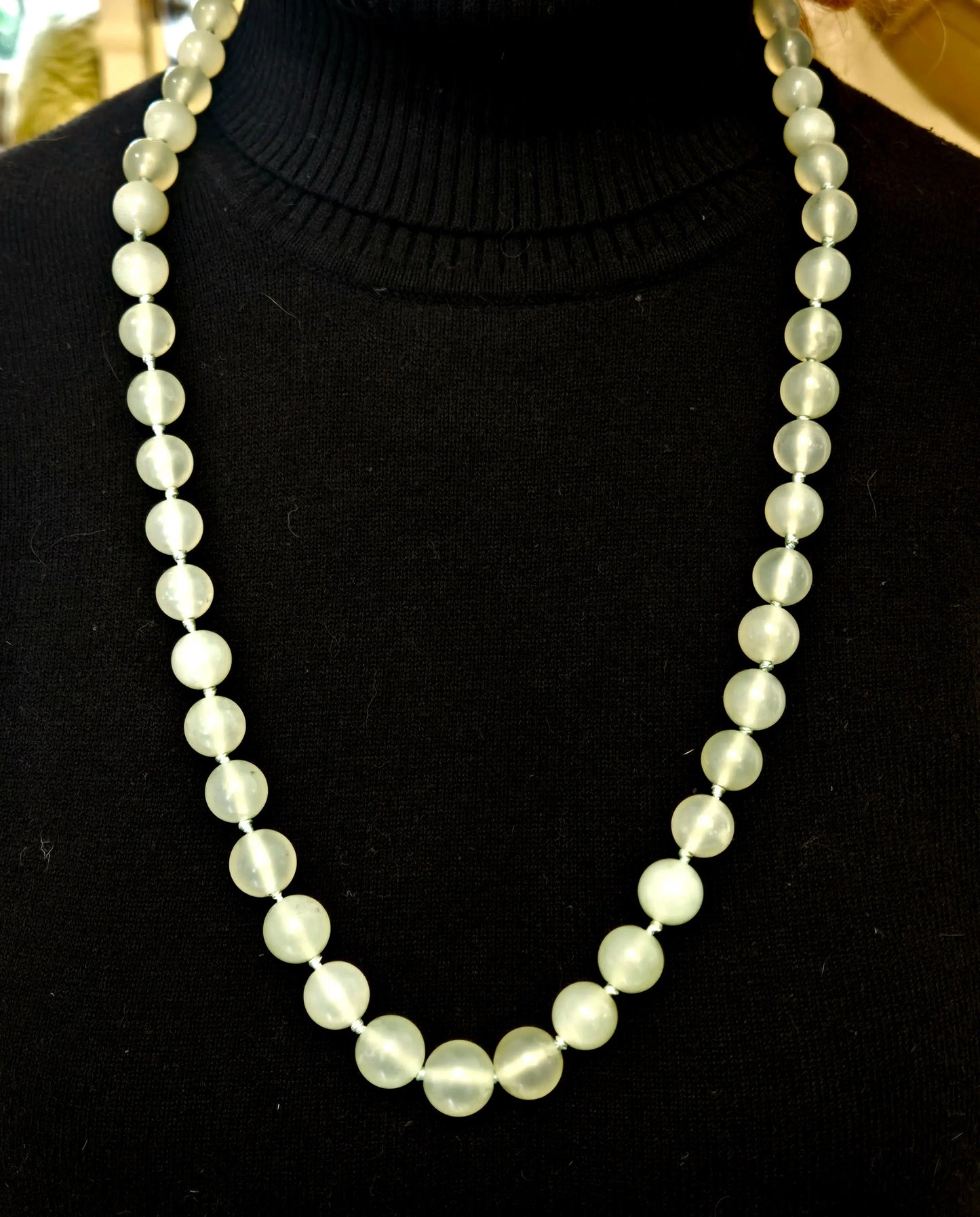Vintage celedon jade bead necklace Home Crush