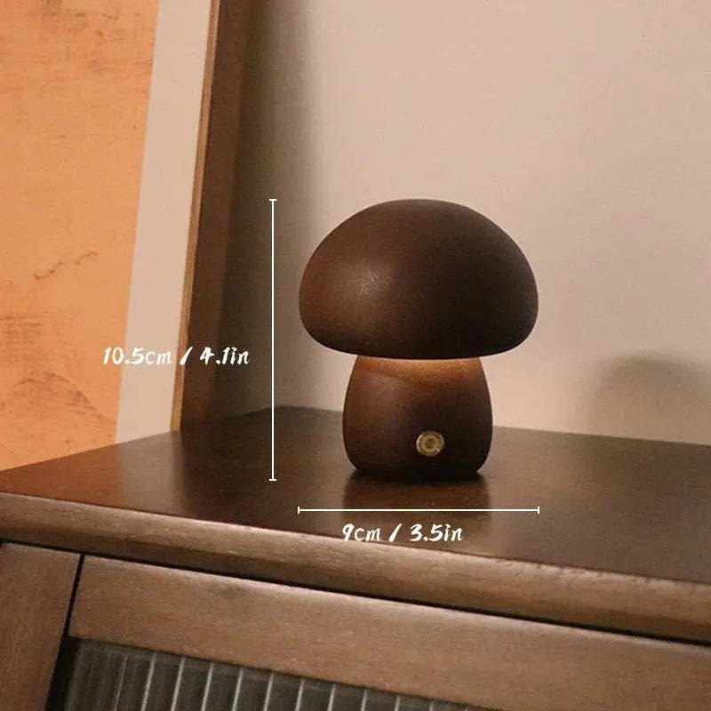 Wooden Mushroom Lamp BRECK + FOX