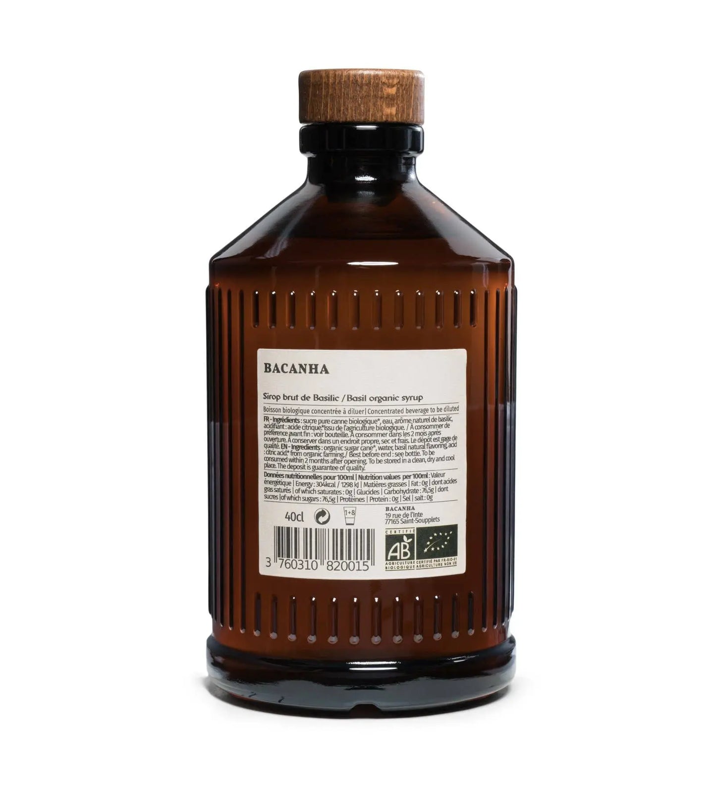 Raw Basil Syrup - Organic - 400ml Bacanha