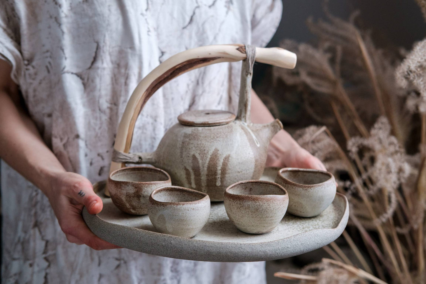 Earthling Collection CONNECT Teapot — handmade stoneware LAIMA CERAMICS (SIA Radosa Apvieniba Spares)