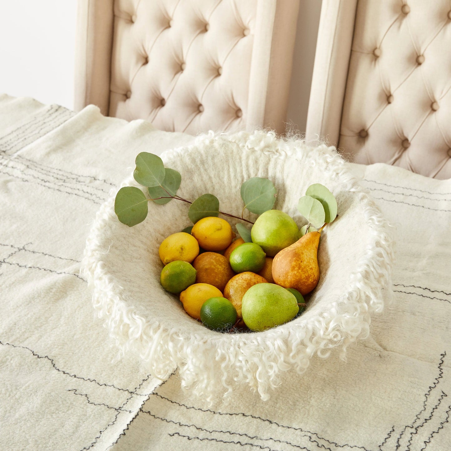 Fringed Skirt Natural Bowl kanju Interiors