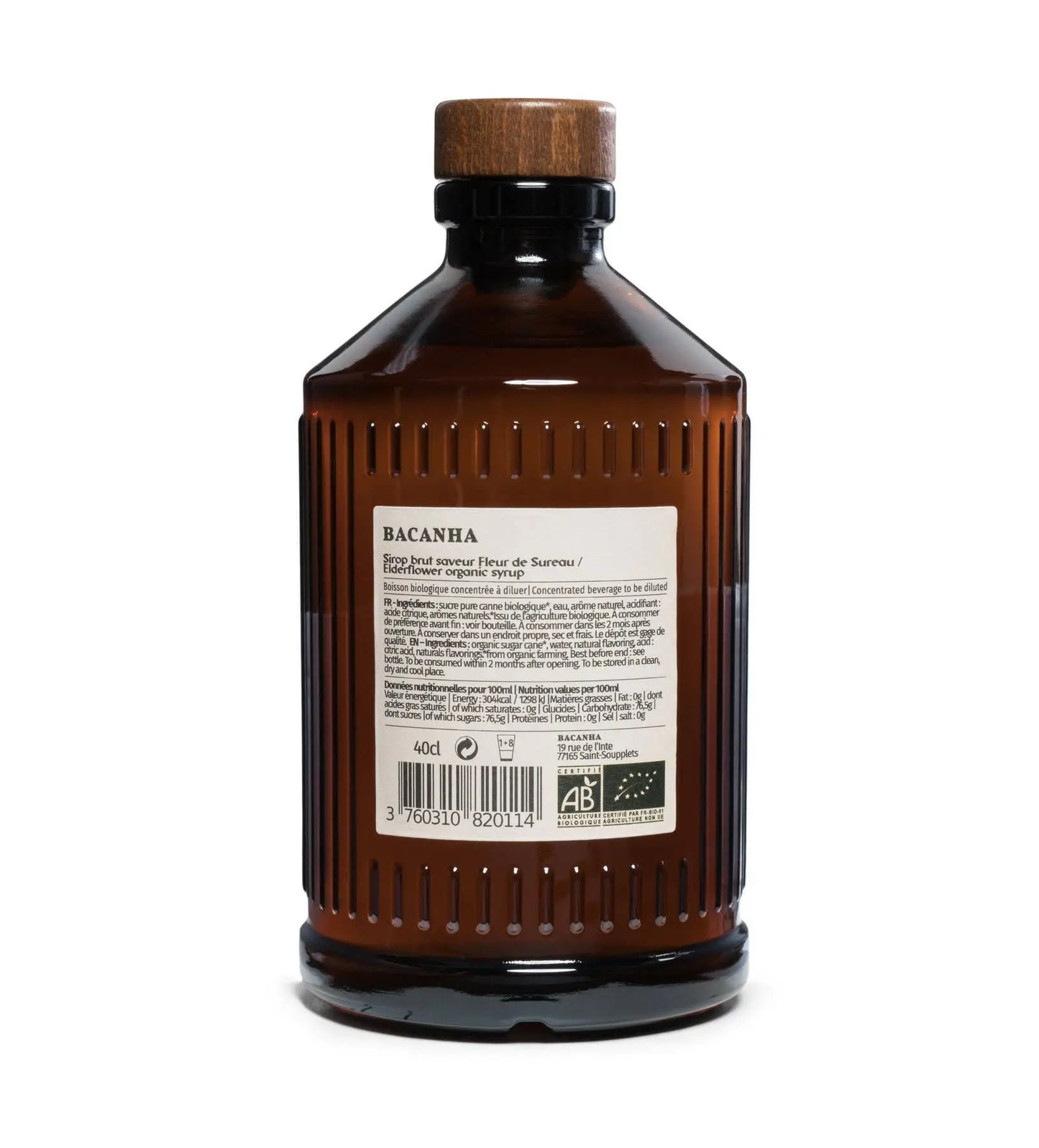 Raw Elderflower Syrup - Organic 400 ml Bacanha USA & Canada