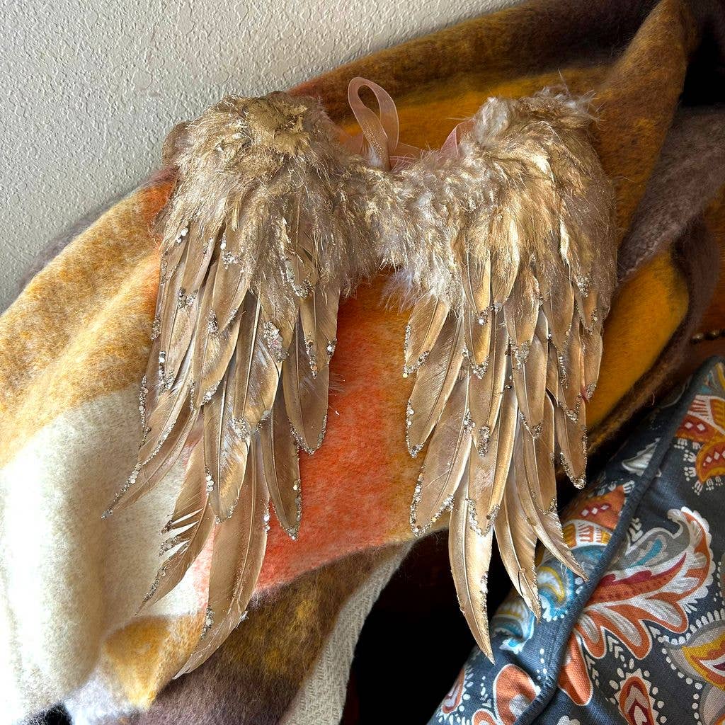 Metallic Feather Angel Wing Ornament Zucker Feather Products