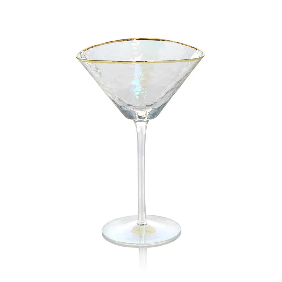 Aperitivo Triangular Martini Glass - Luster with Gold Rim Home Crush