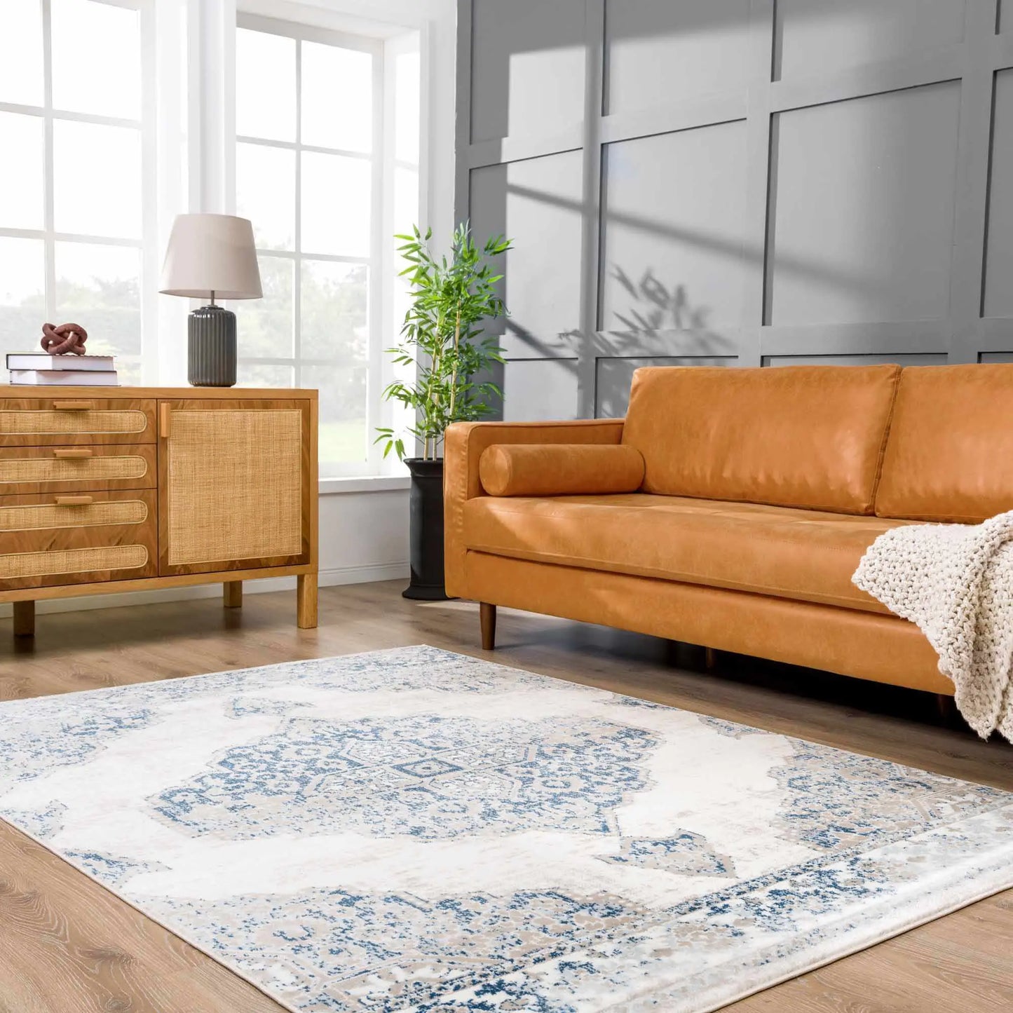 Amir Blue Medallion Area Rug Boutique Rugs