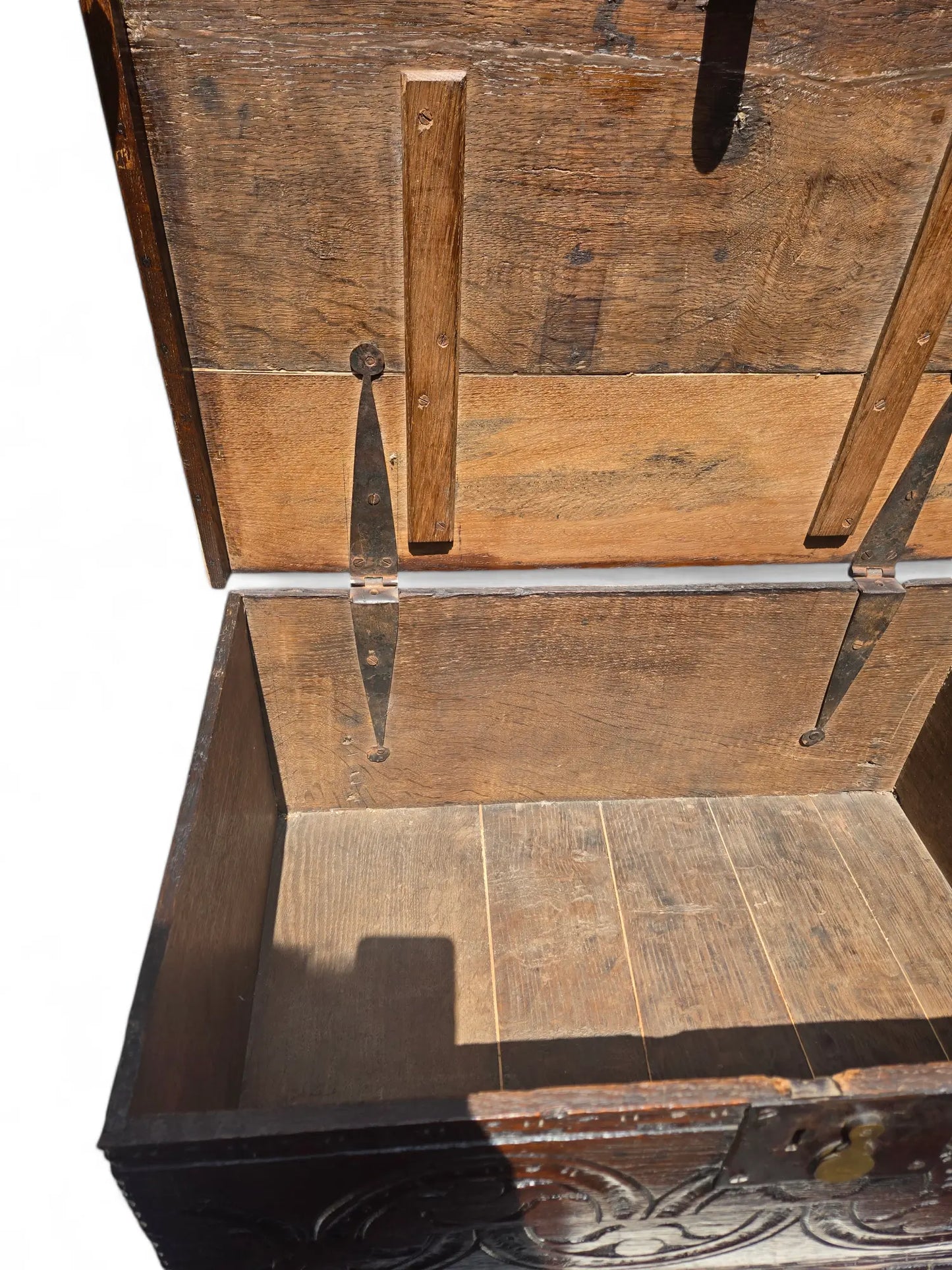 Antique English oak document box 19th C. HC