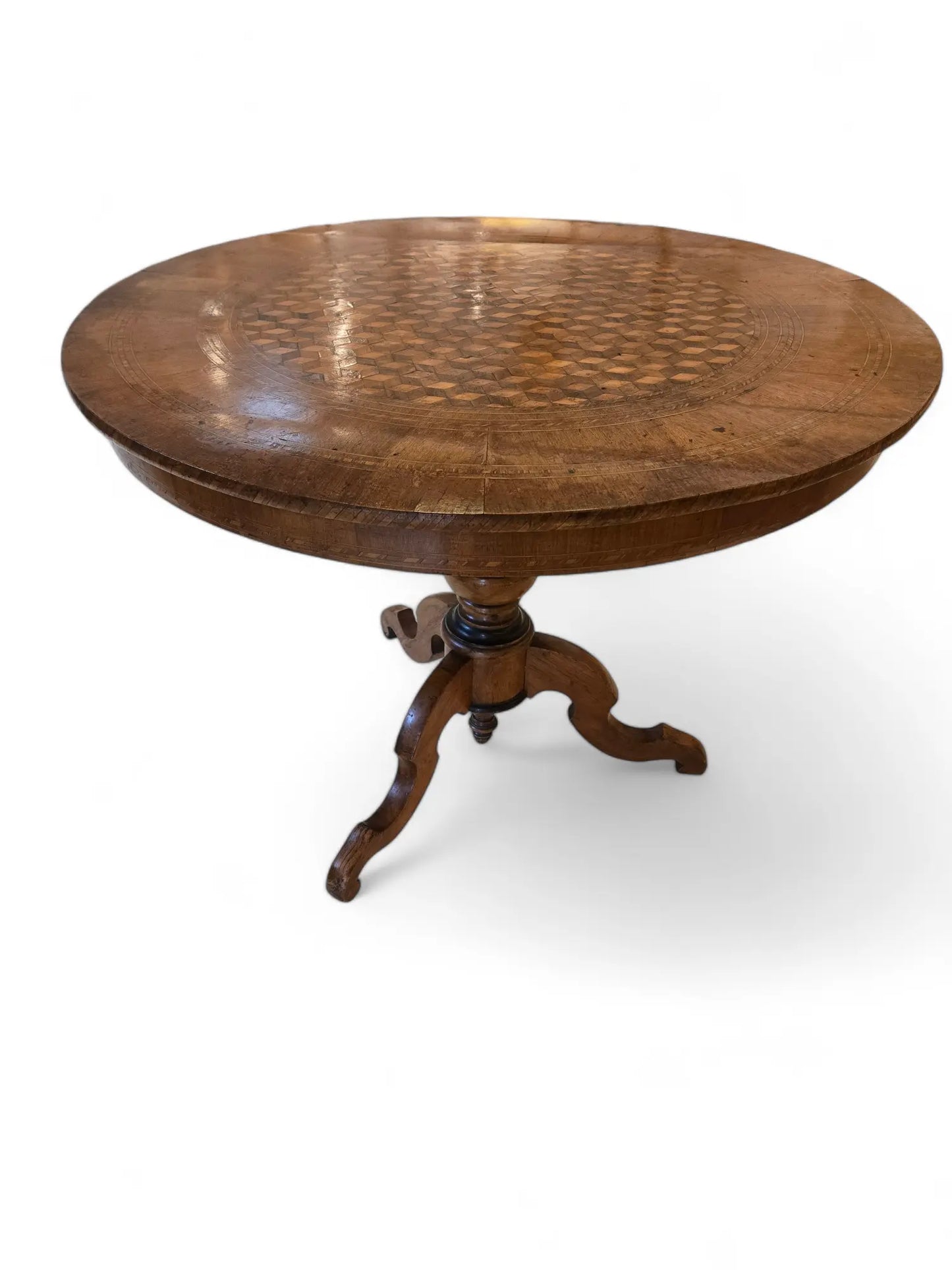 Antique Italian fruitwood inlaid marquestry table Home Crush