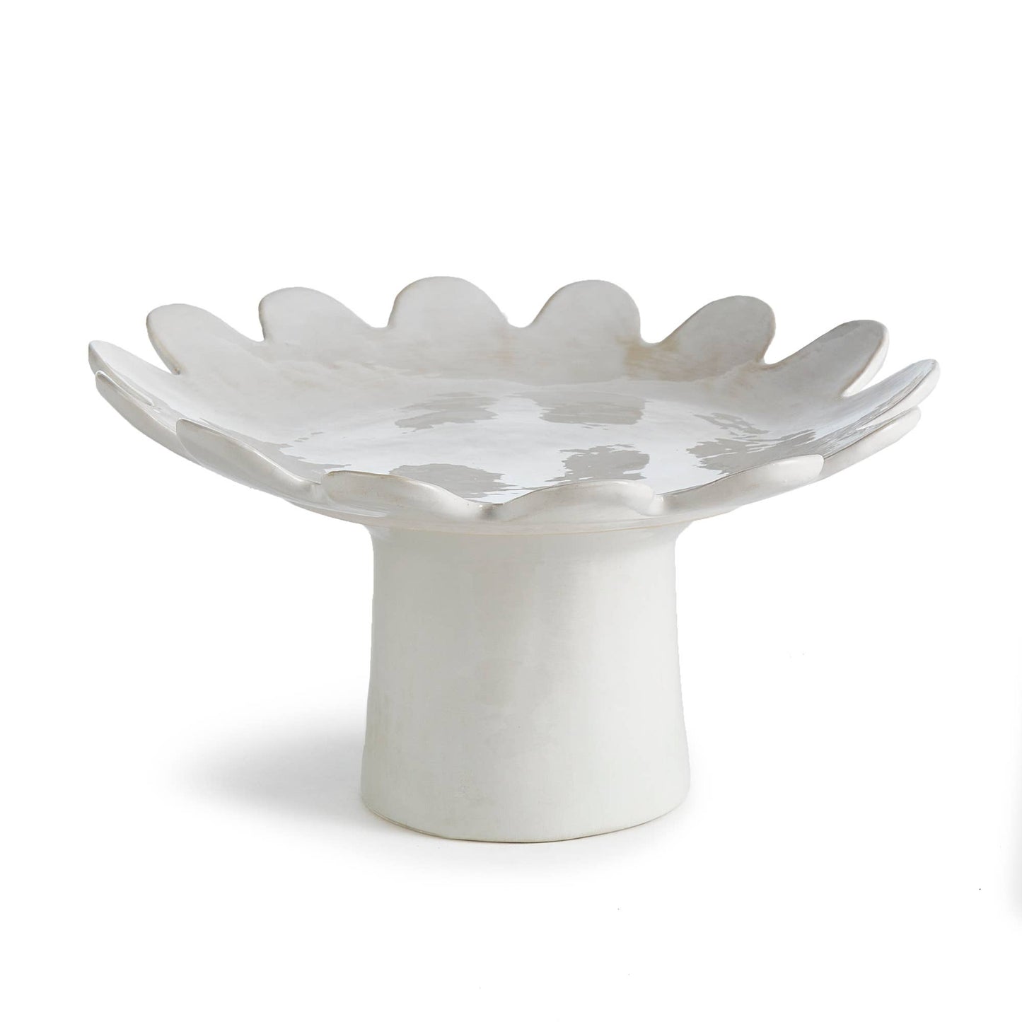 Maddie Pedestal Tray, White Napa Home & Garden