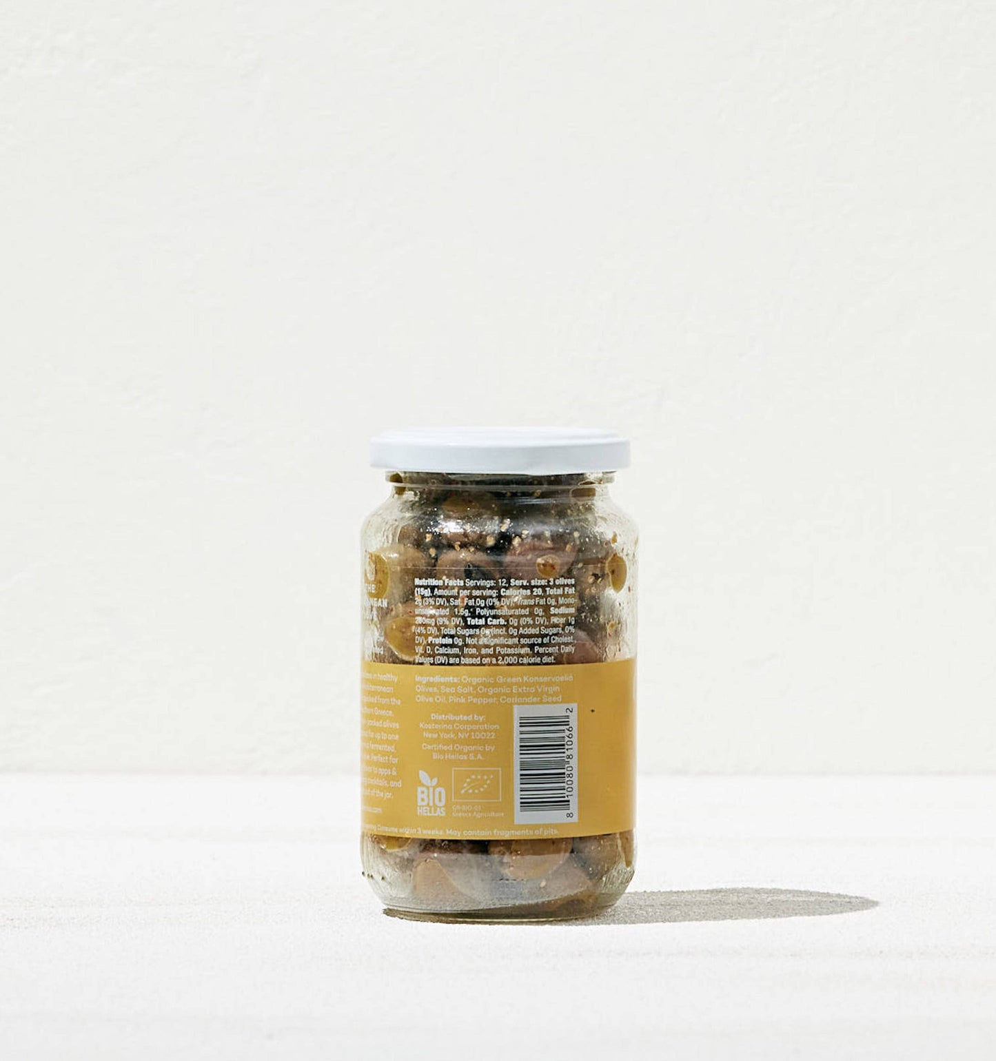 Coriander and Pink Pepper Green Olives Kosterina