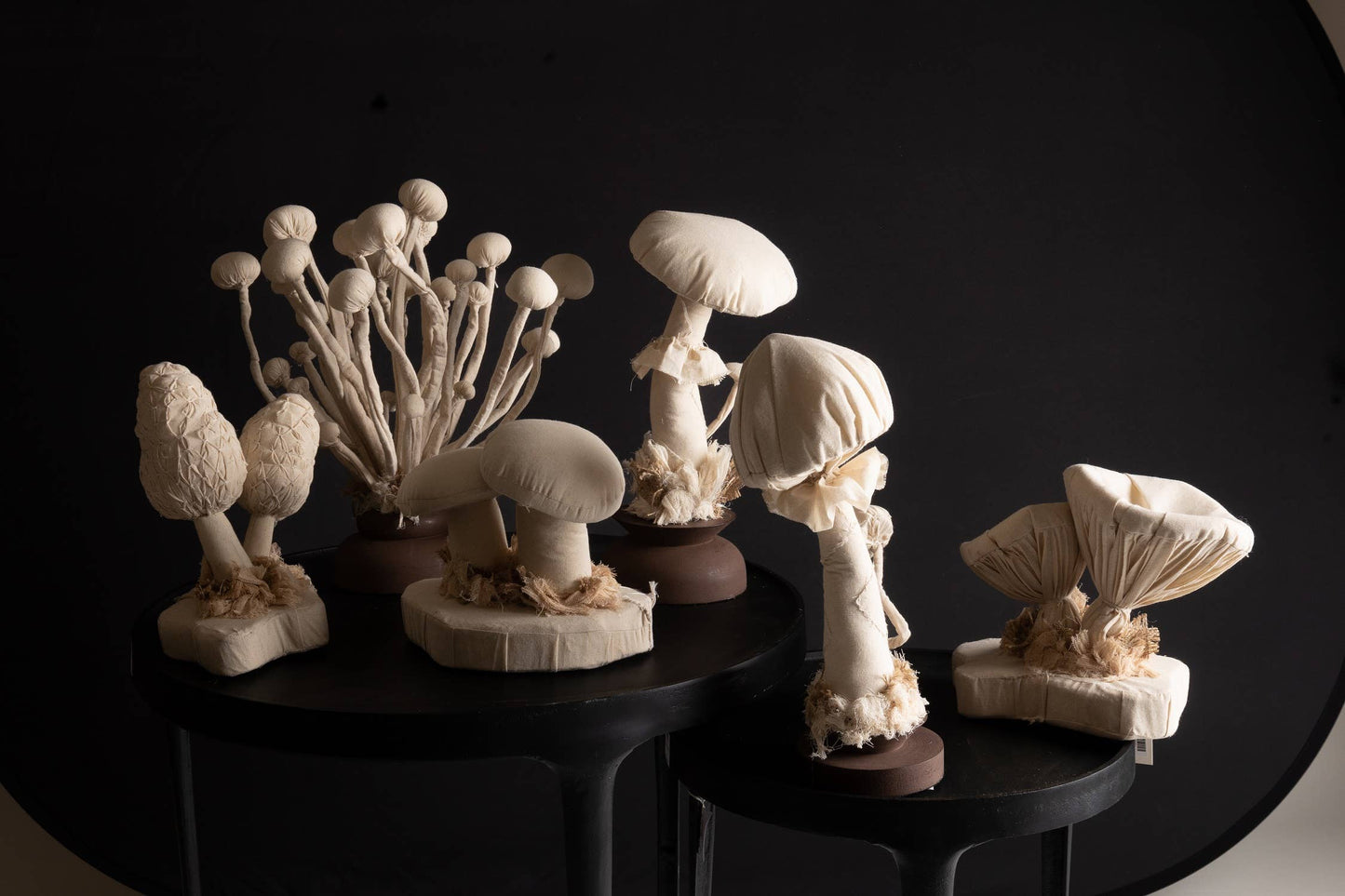 Enoki Mushroom Fabric Sculpture