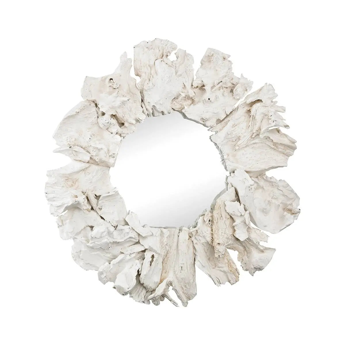 Ekwok 32" Diameter White Driftwood Wall Mirror Home Crush