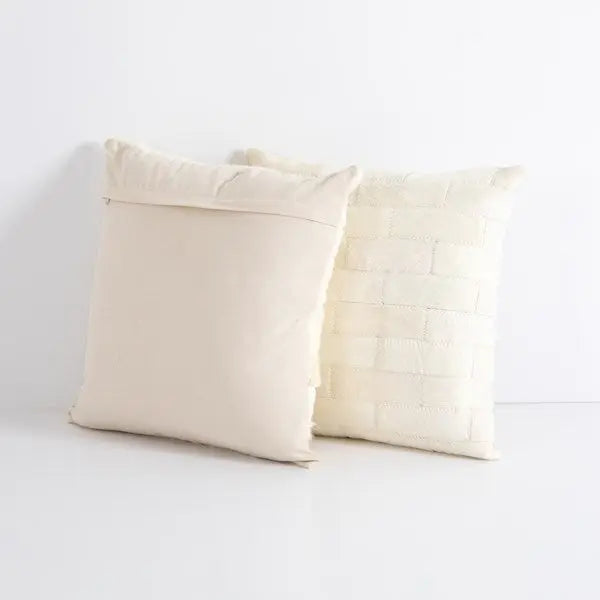 Hardwin Hide Cream Pillow Individually Home Crush