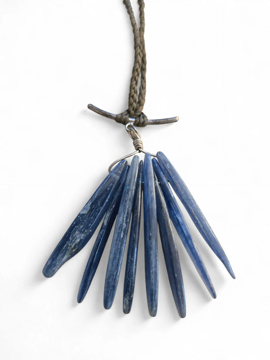 Natural Blue Kyanite Spike Necklace Home Crush