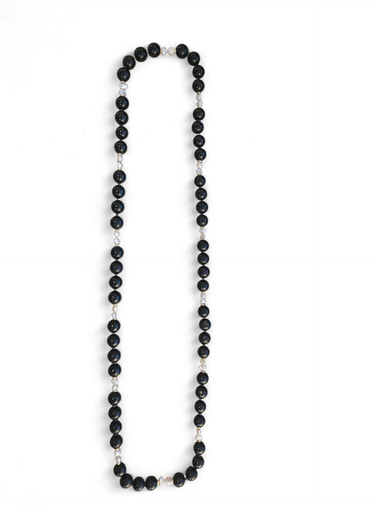 Vintage Black Onyx and Freshwater Pearl Necklace Home Crush