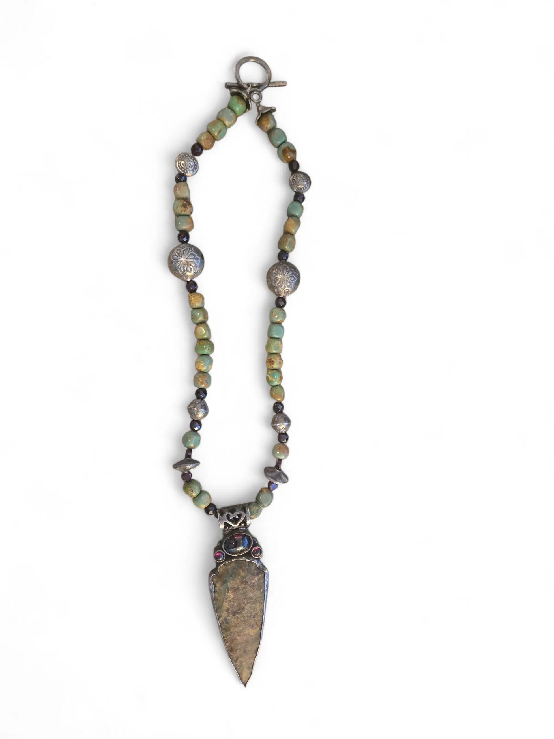 Artisan Silver and Jasper Arrowhead Necklace Home Crush