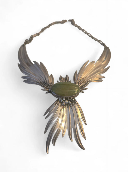 Vintage Sharon Sandoval Sterling Silver Phoenix Necklace Home Crush