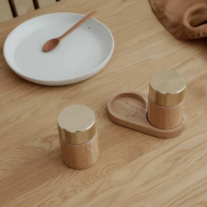 SINA salt & pepper mill set - oak/brass Studio Nordhaven