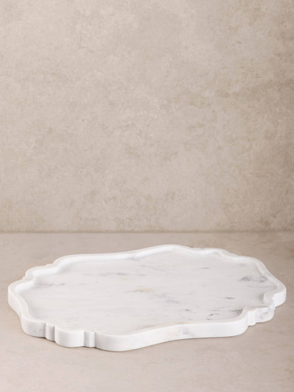 Cascade Scalloped Marble Tray GAURI KOHLI