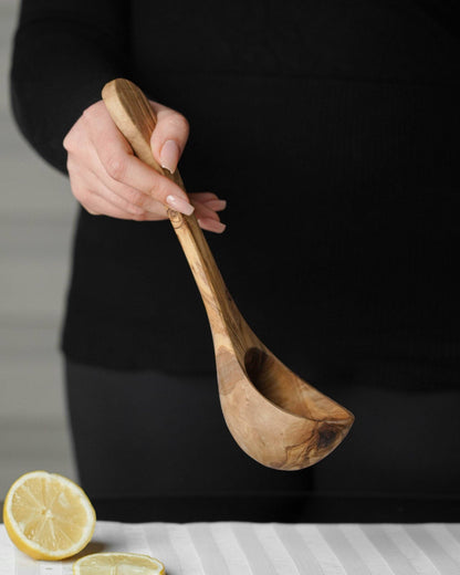 Handcrafted Olive Wood Ladle Dallas olive oil company