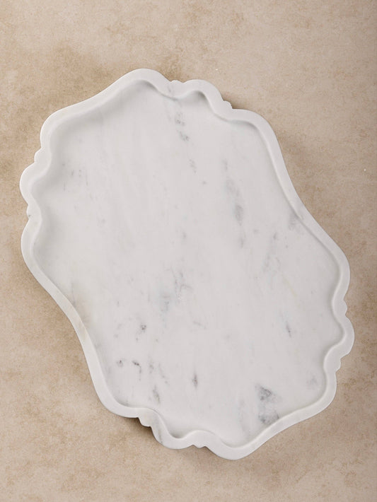 Cascade Scalloped Marble Tray GAURI KOHLI