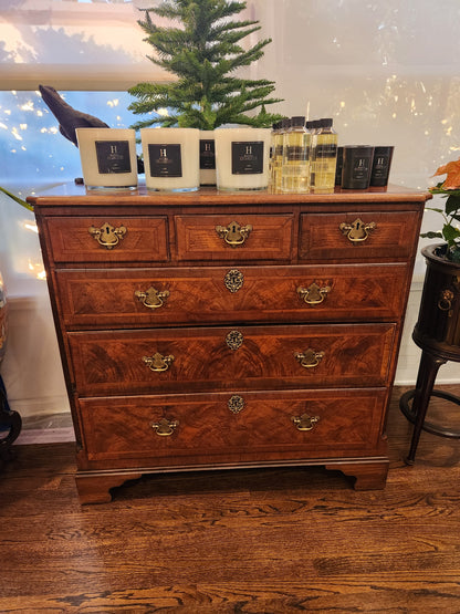 Antique Inlaid banded veneered chest of drawers