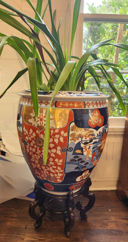 Pair of Japanese porcelain fishbowls