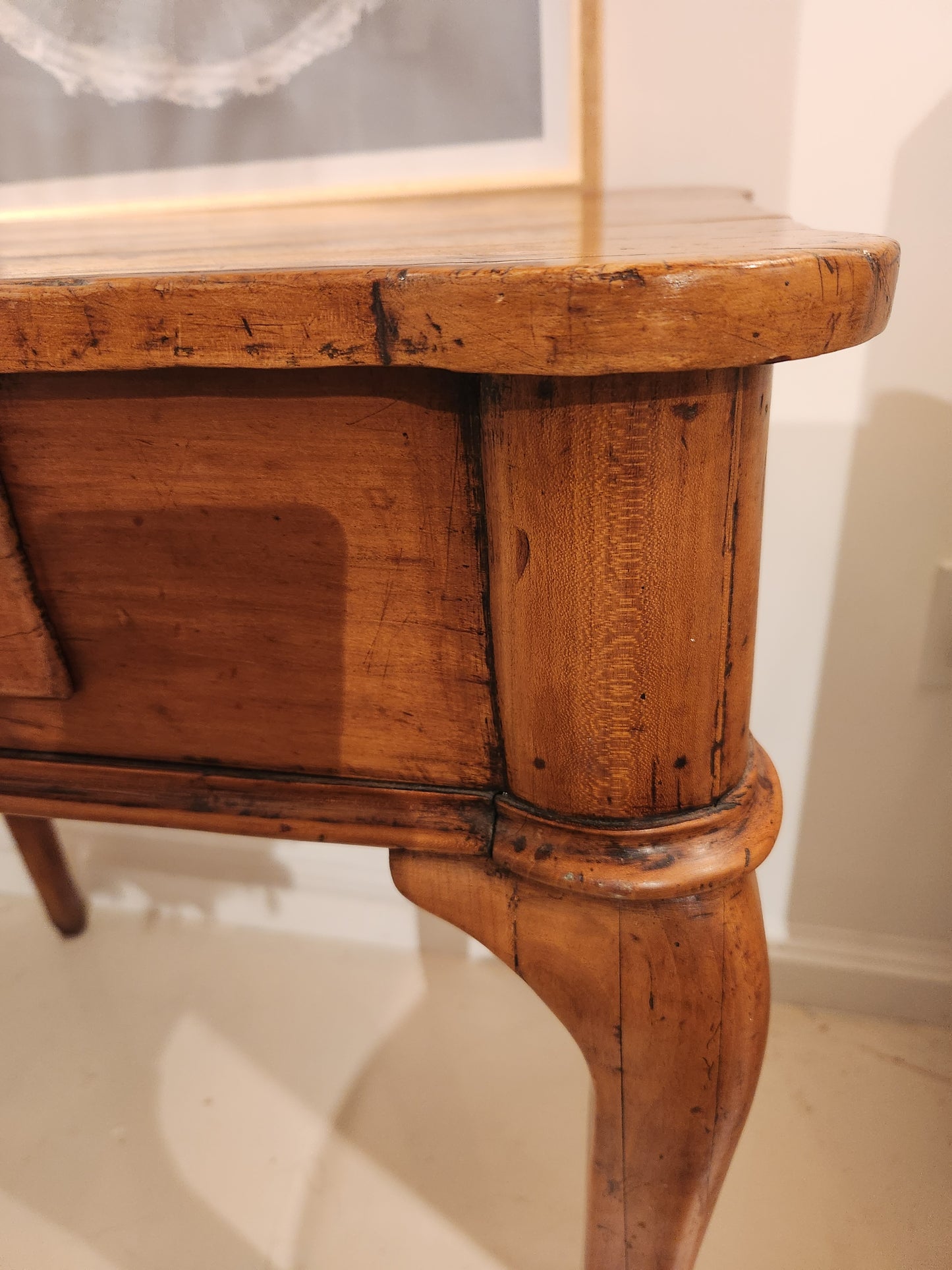 Antique French Fruitwood Cabriole Table