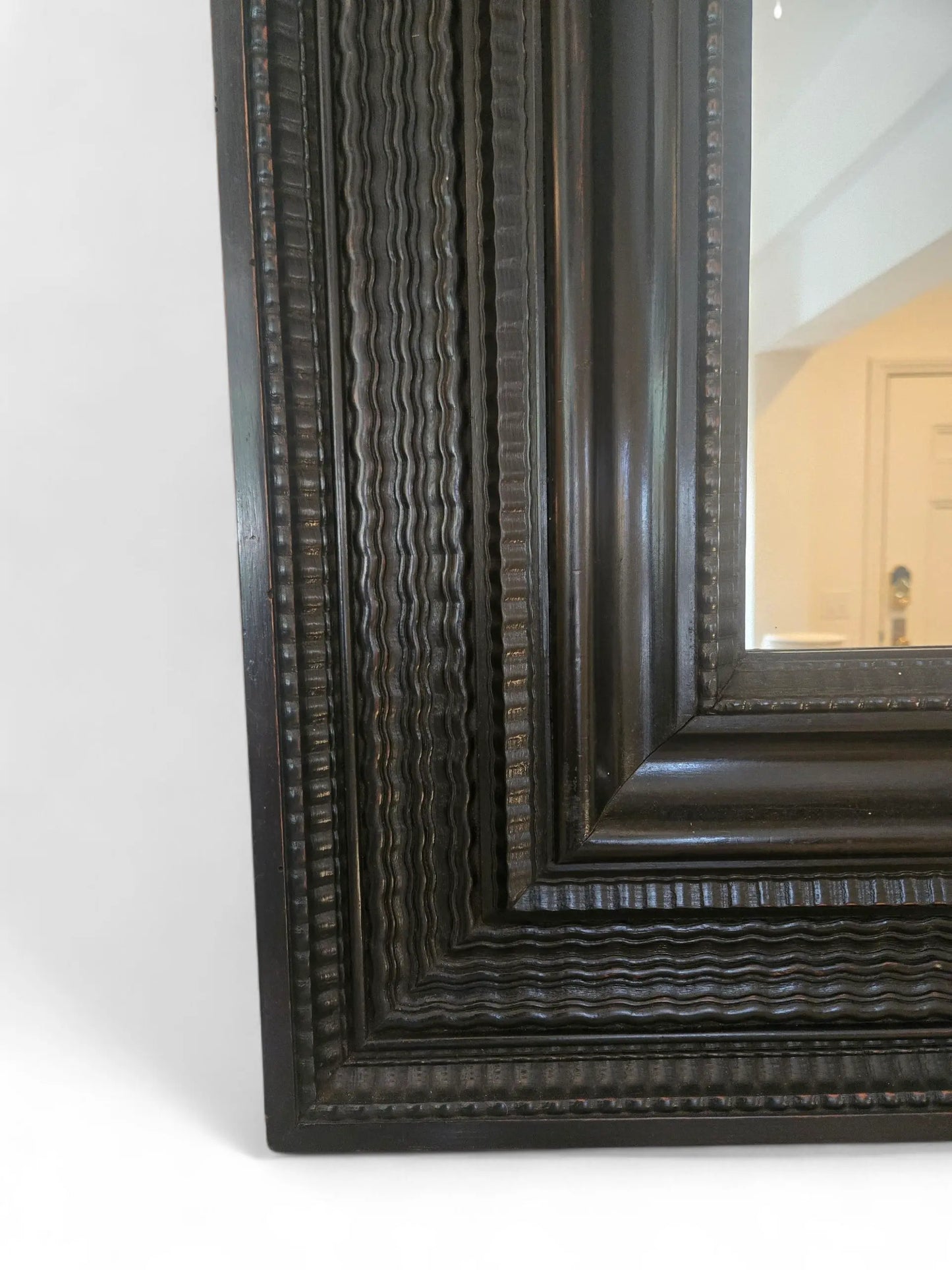 ANTIQUE EBONIZED CARVED DUTCH MIRROR 18TH c. Home Crush