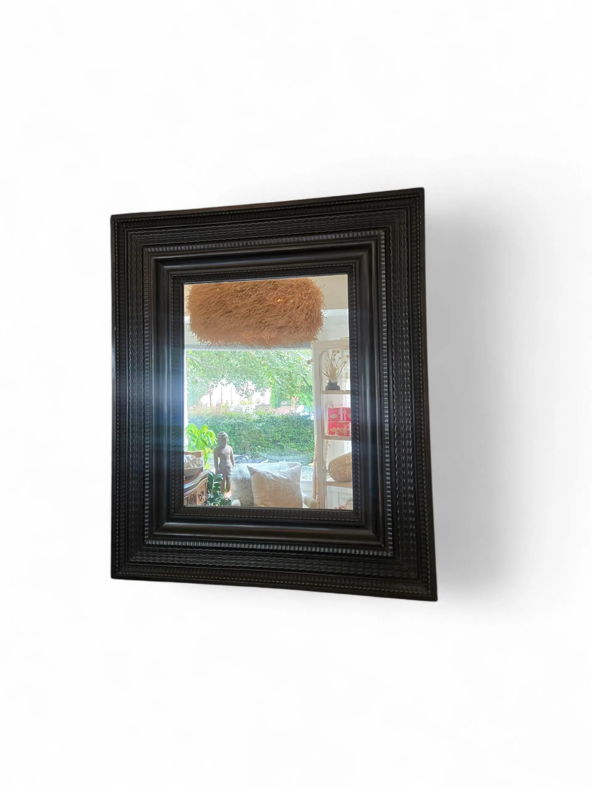 ANTIQUE EBONIZED CARVED DUTCH MIRROR 18TH c. Home Crush