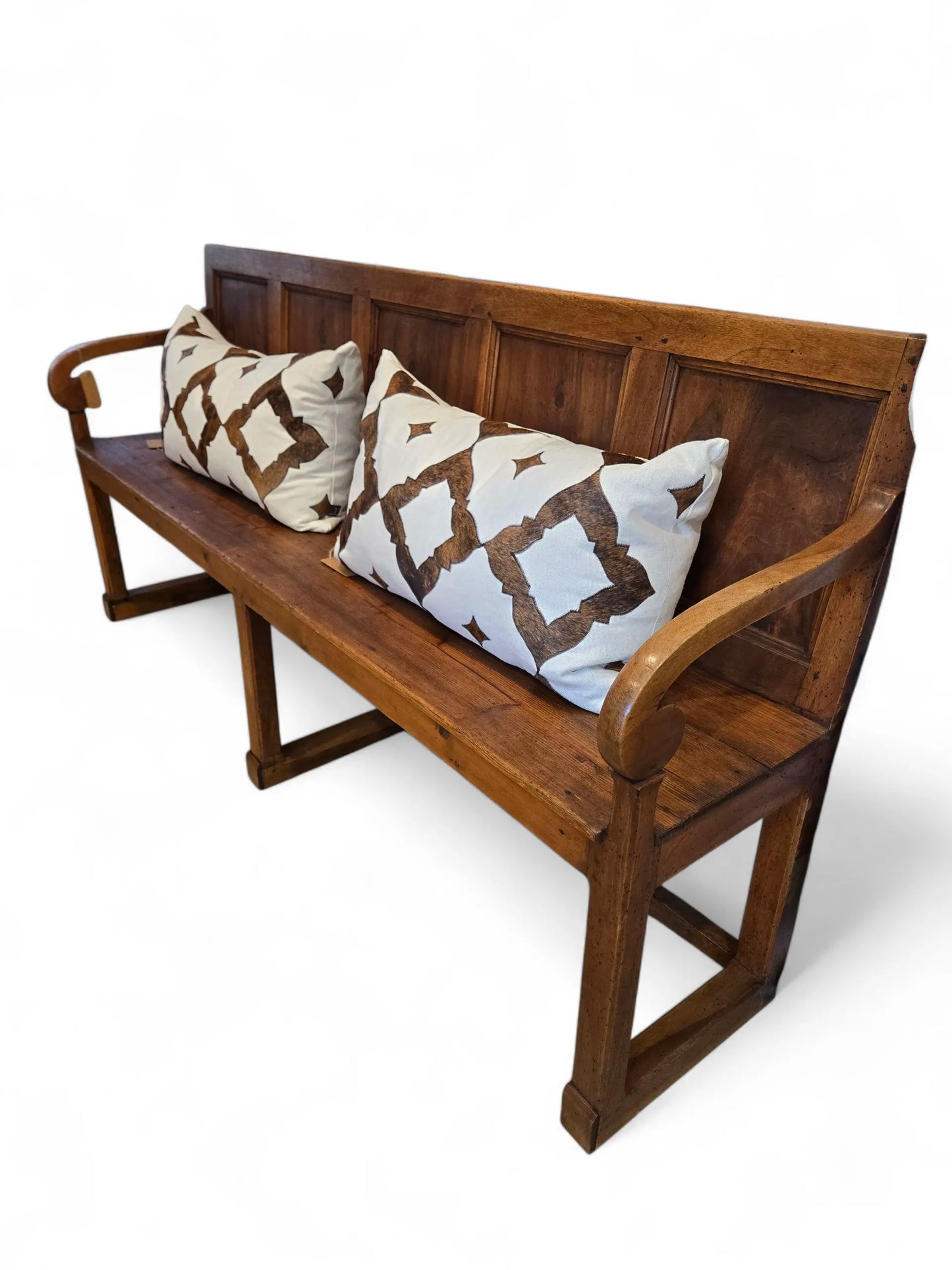 Antique narrow bench with panel back Home Crush