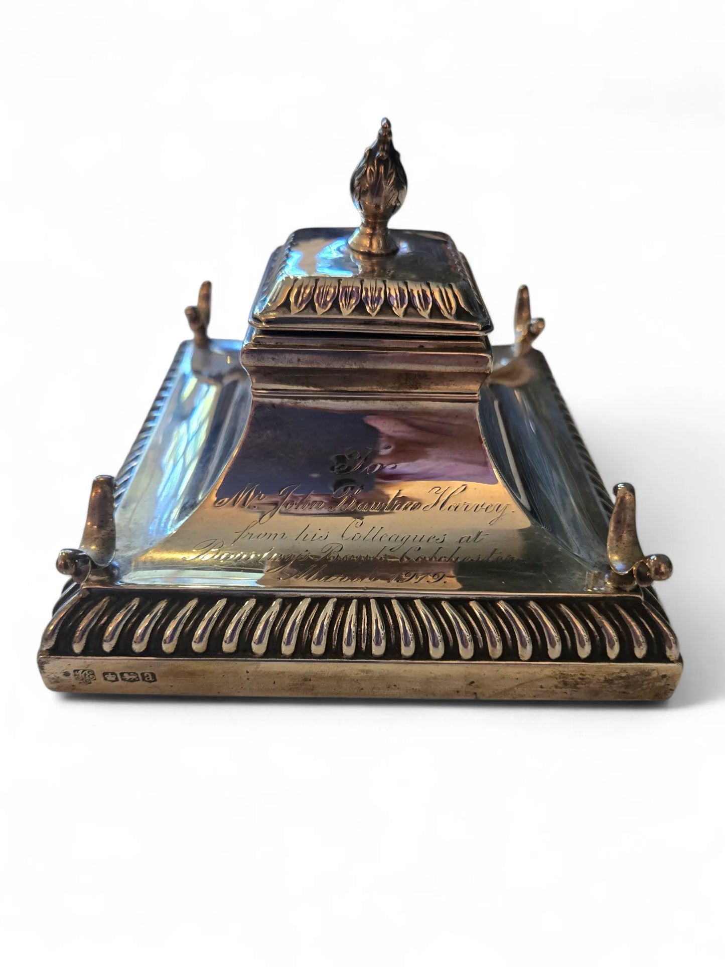 Antique sterling inkwell 1918 Home Crush