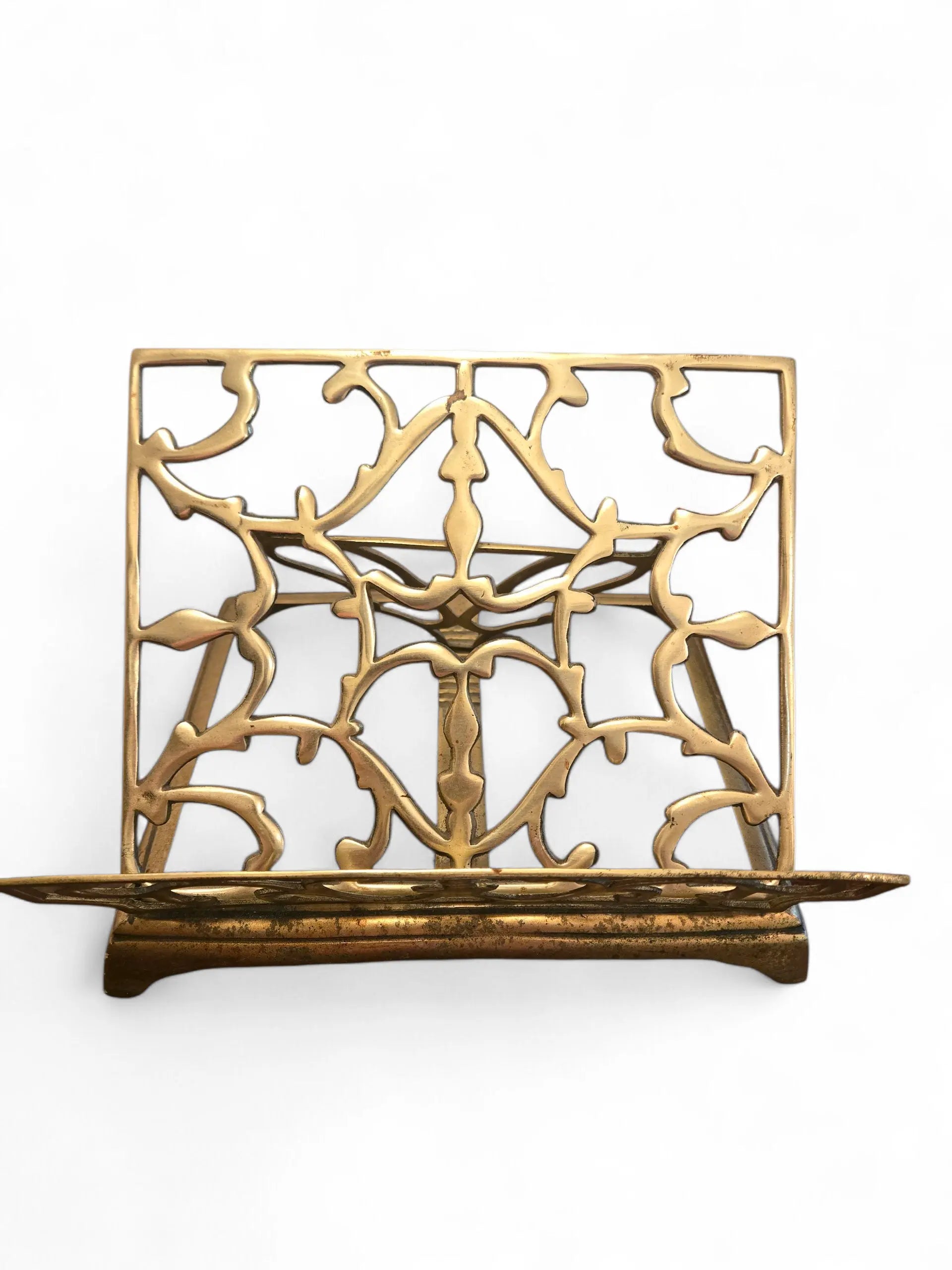 Vintage brass book stand Home Crush