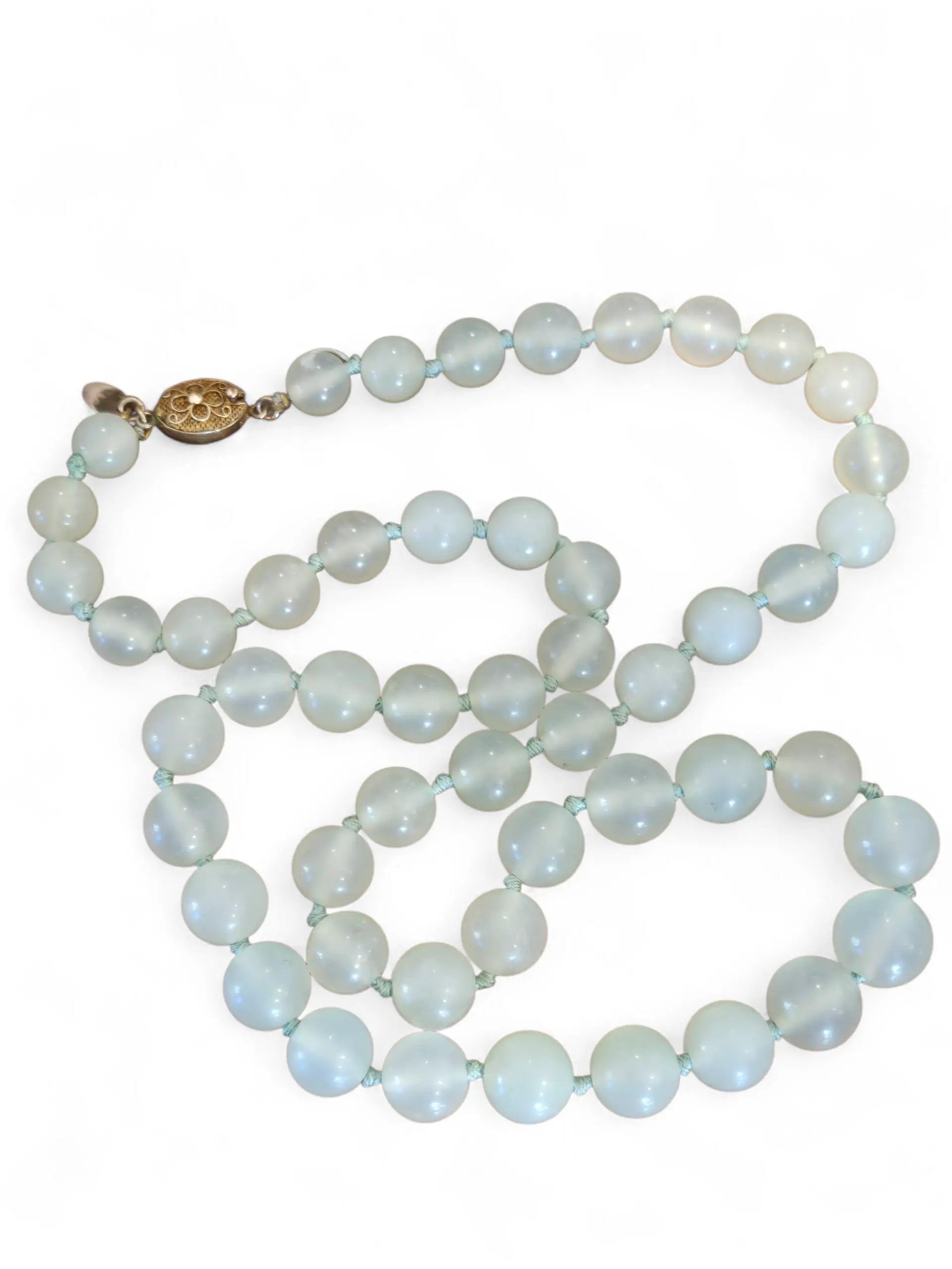 Vintage celedon jade bead necklace Home Crush