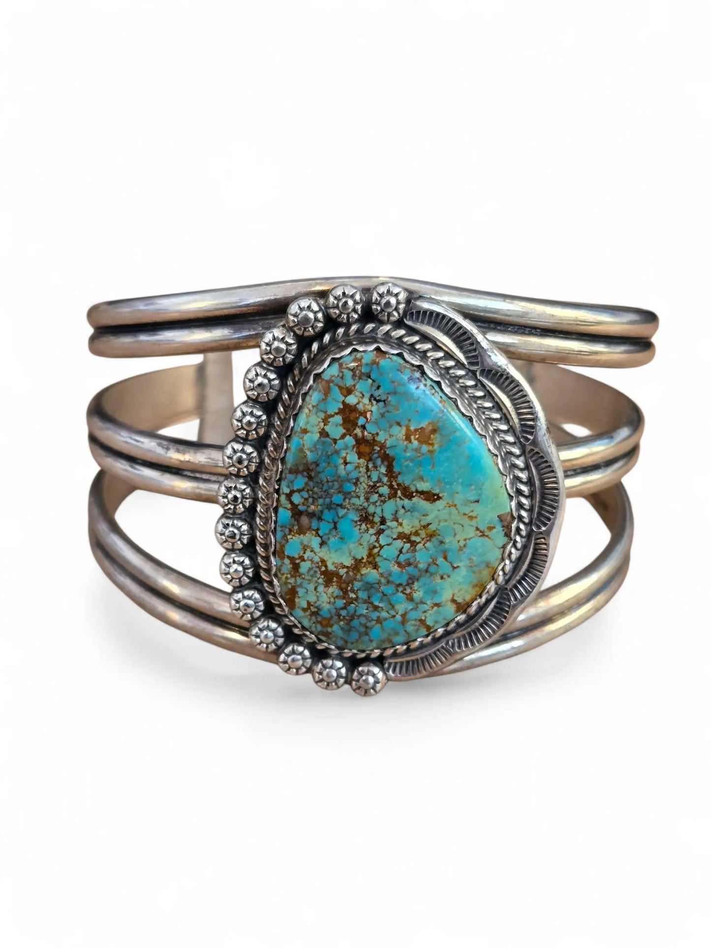 Vintage Navajo Sterling Silver & Royston Turquoise Cuff Bracelet Home Crush