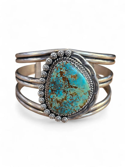 Vintage Navajo Sterling Silver & Royston Turquoise Cuff Bracelet Home Crush