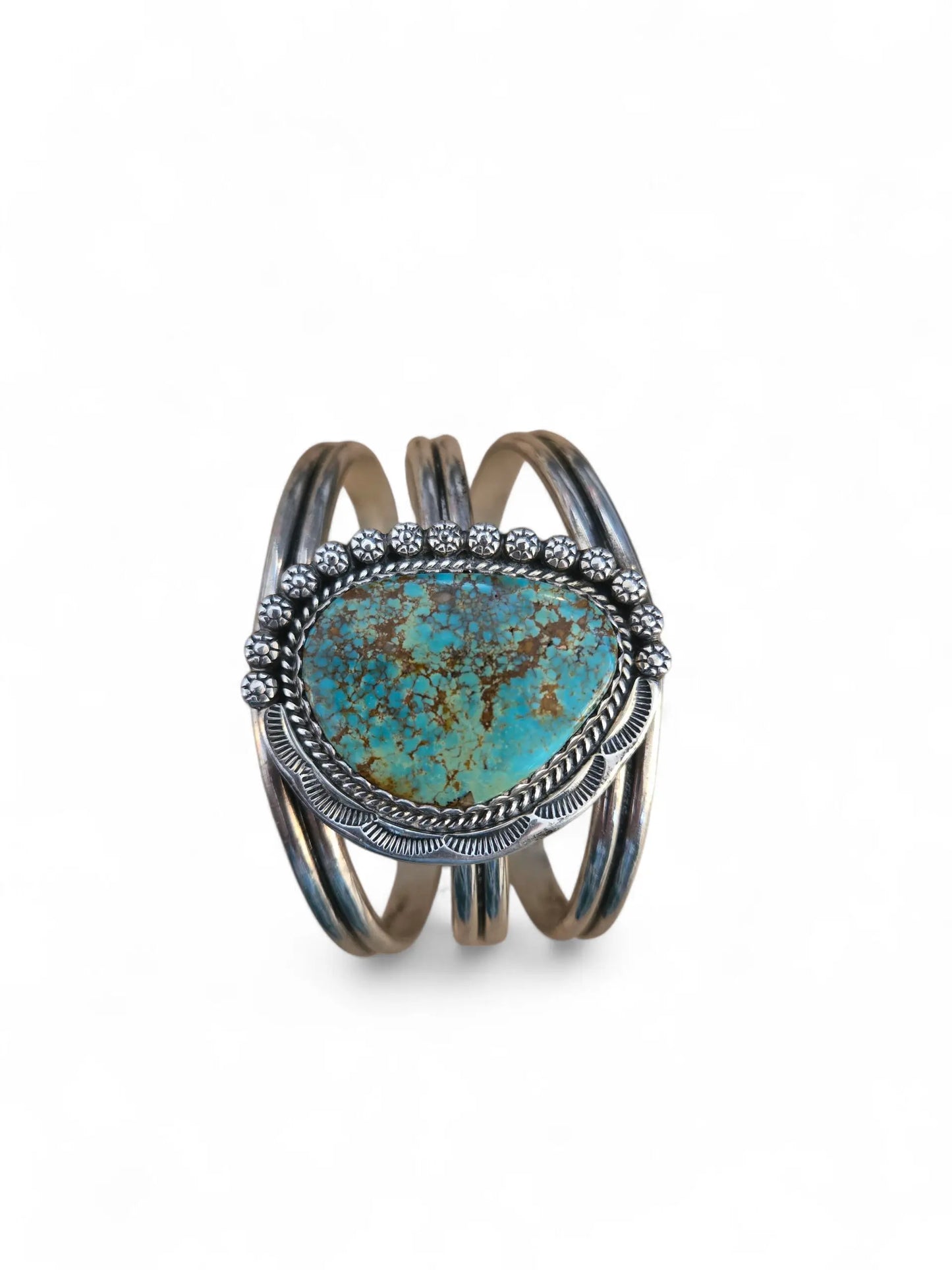 Vintage Navajo Sterling Silver & Royston Turquoise Cuff Bracelet Home Crush