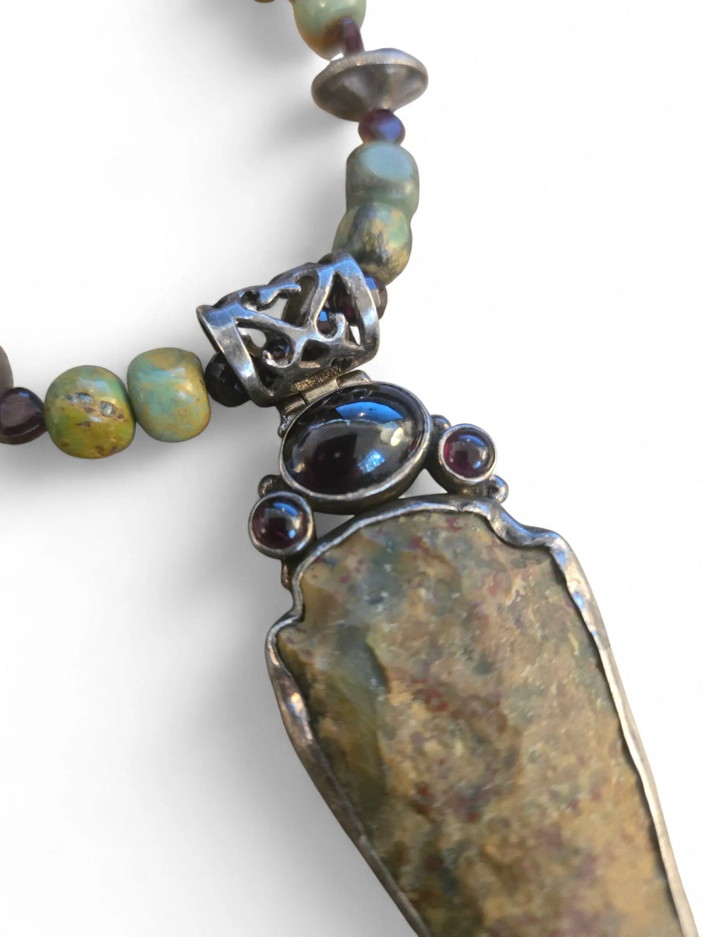 Artisan Silver and Jasper Arrowhead Necklace Home Crush
