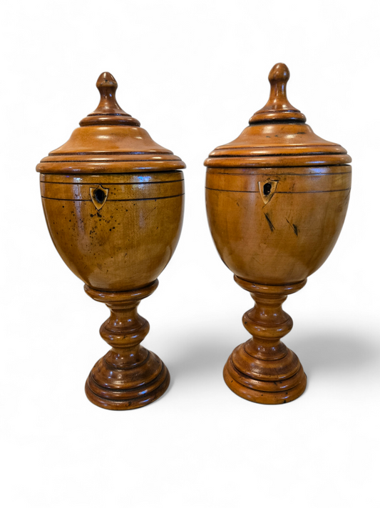 Pearwood antique tea caddies
