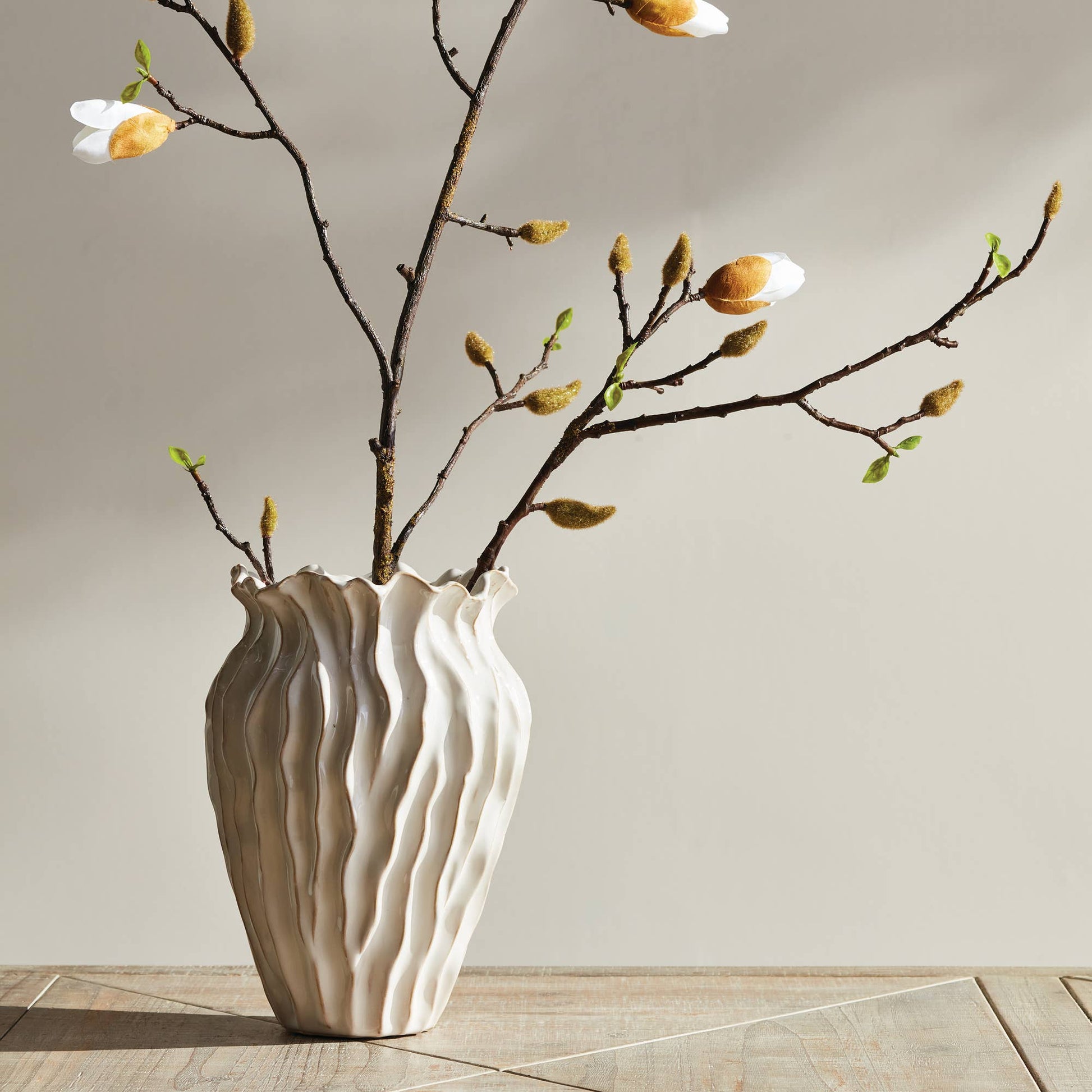Esmeralda Vase - White Napa Home & Garden