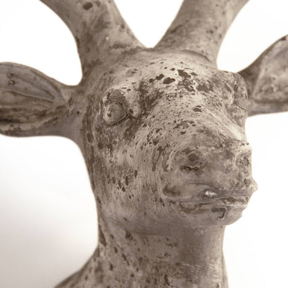 Distressed Grey Wash Deer Head