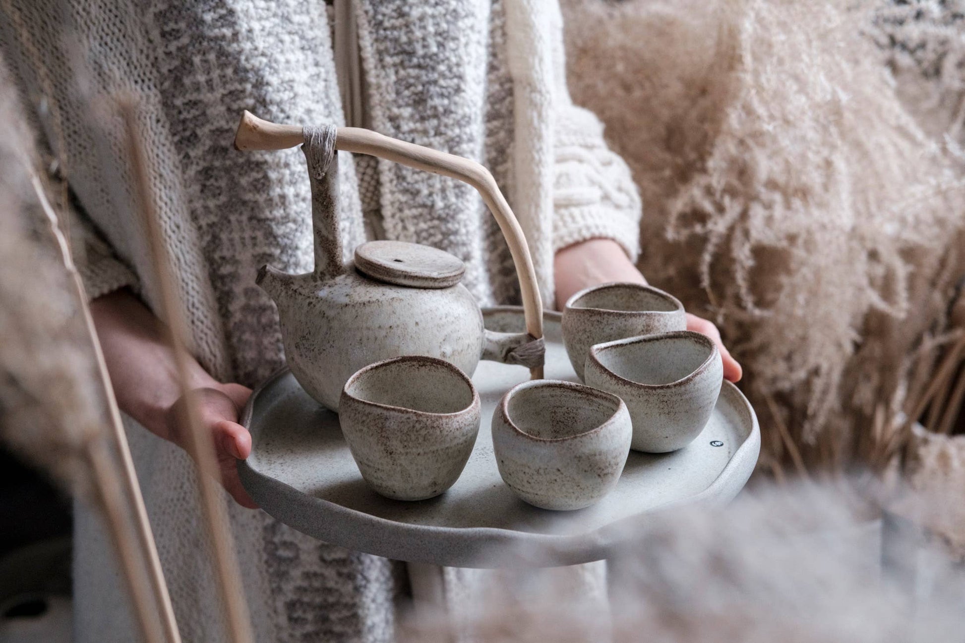Earthling Collection SHELL cups — wheel thrown stoneware LAIMA CERAMICS (SIA Radosa Apvieniba Spares)