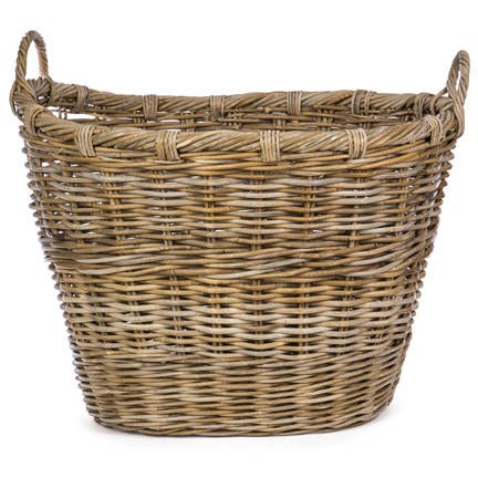 Oval Rattan Tall Storage Basket Willow Group