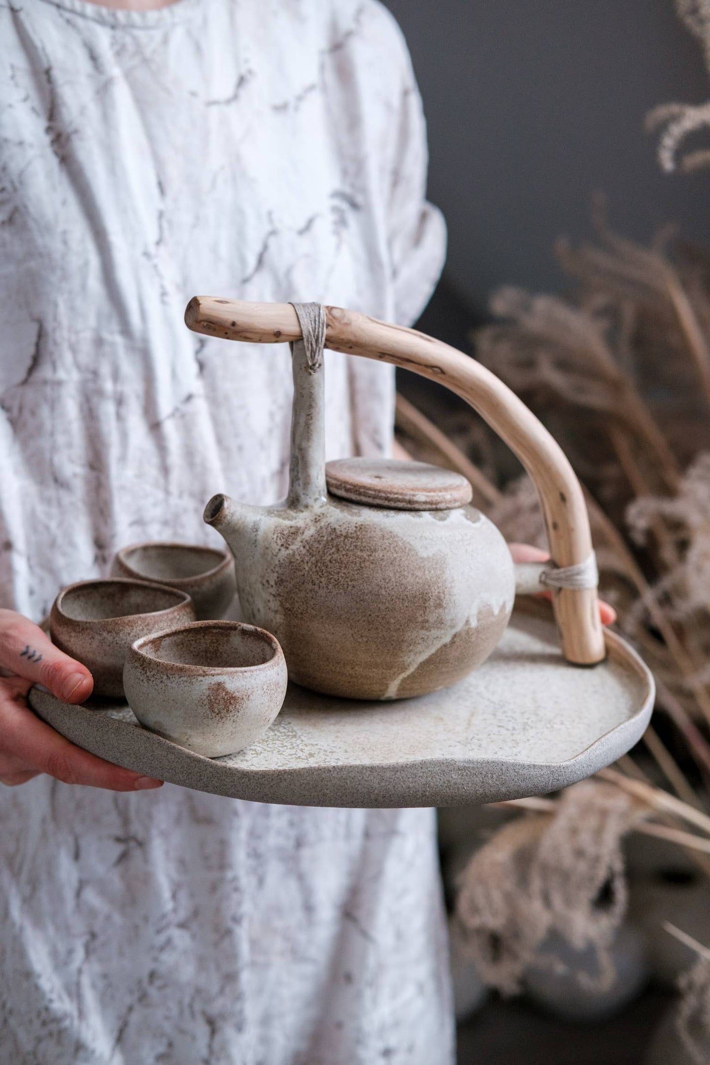 Earthling Collection CONNECT Teapot — handmade stoneware LAIMA CERAMICS (SIA Radosa Apvieniba Spares)