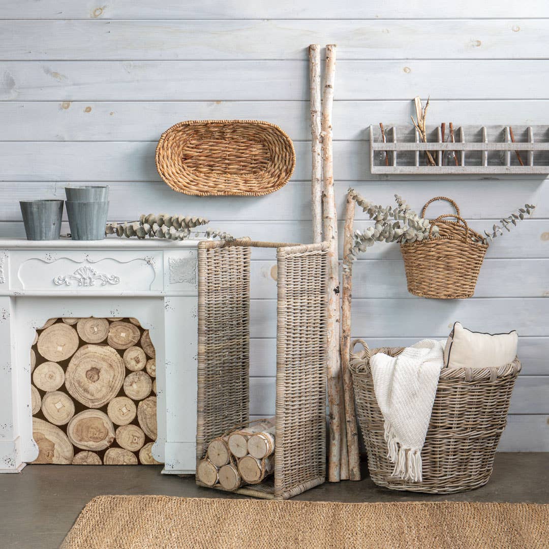 Oval Rattan Tall Storage Basket Willow Group