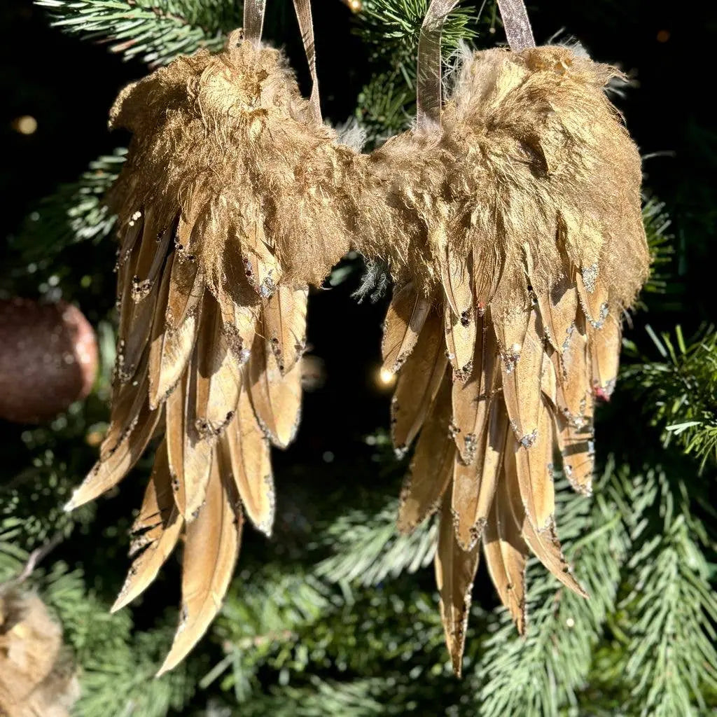 Metallic Feather Angel Wing Ornament Zucker Feather Products