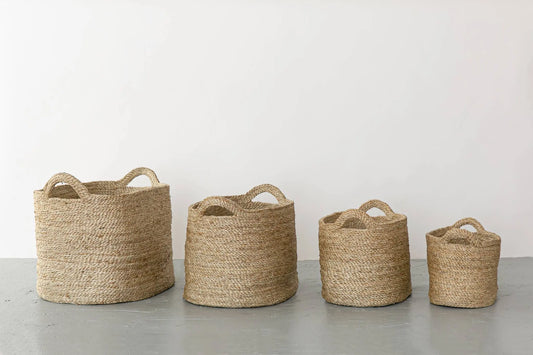 Oval Basket with handle, jute - natural Will & Atlas