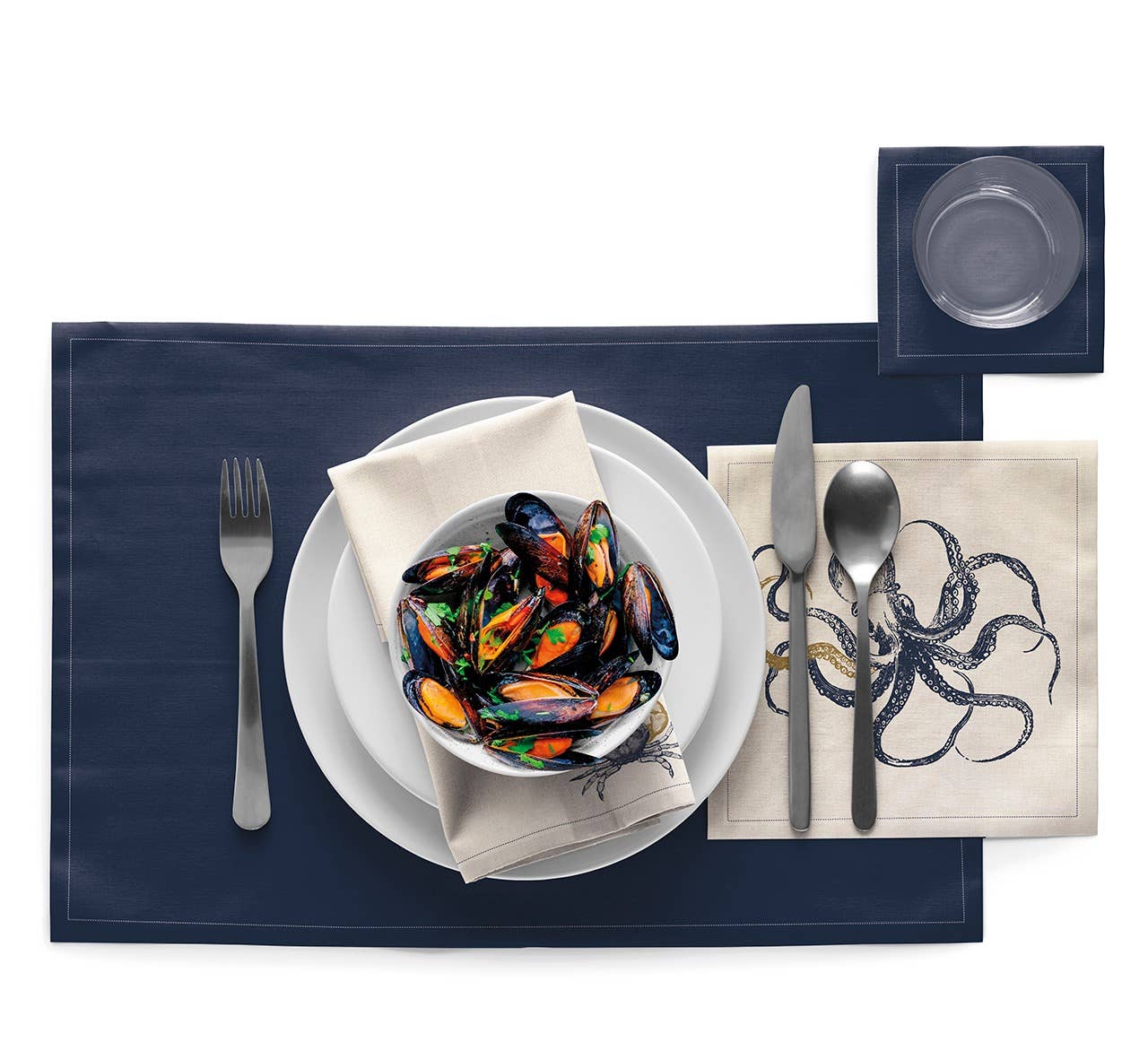Ocean Recycled Cotton Dinner Napkins 6 Units