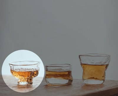 Gohobi Handmade Wabi Sabi Glass Tea Cup Gohobi （We cover U.S. import duties）
